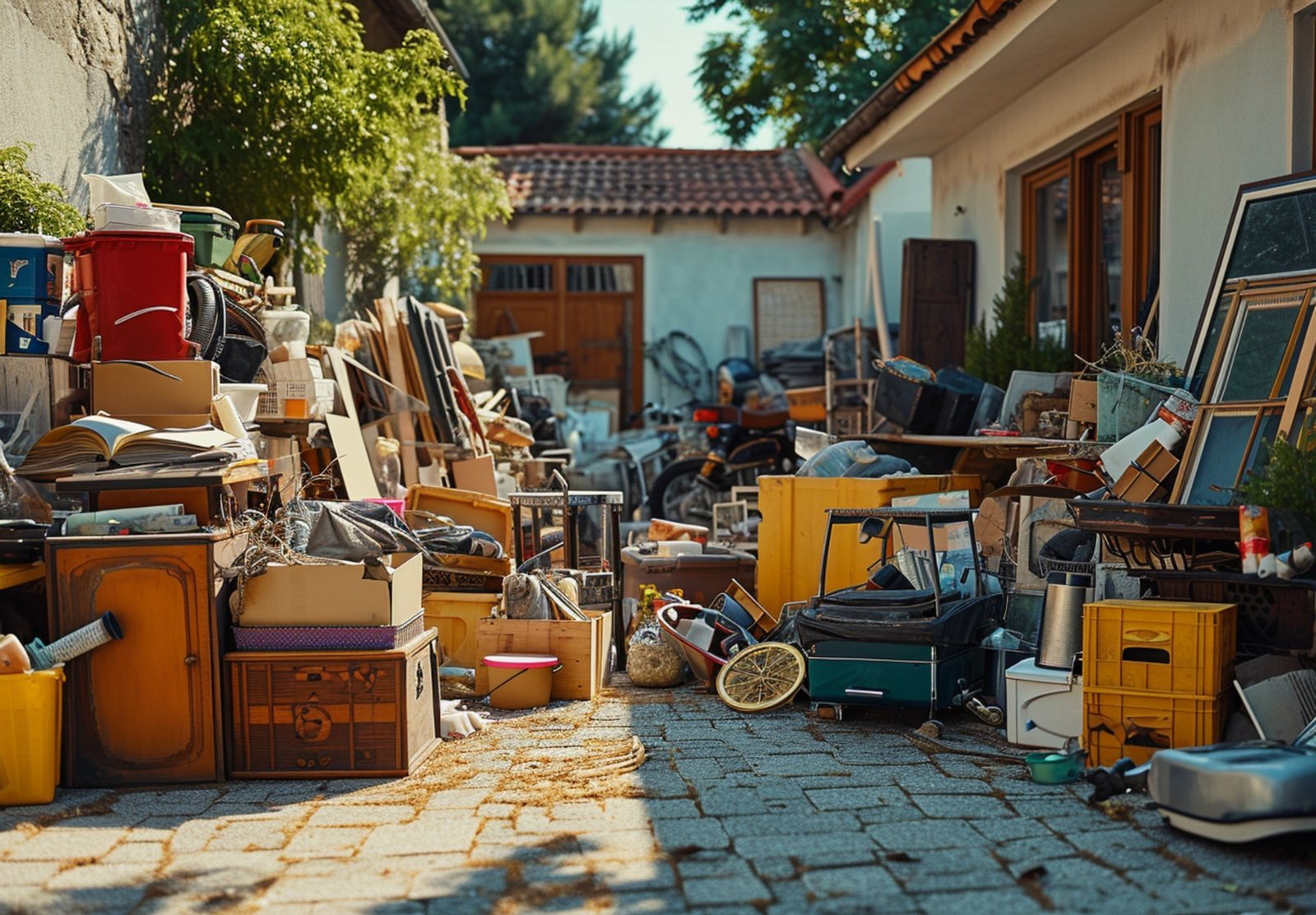 Household items ready for a junk cleanout